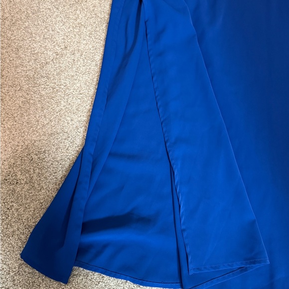 Royal Blue One Shoulder Maxi Dress - Picture 3 of 5